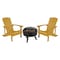 Flash Furniture 2 Yellow Adirondack Chairs-Star & Moon Fire Pit JJ-C145012-32D-YLW-GG - alternate 10